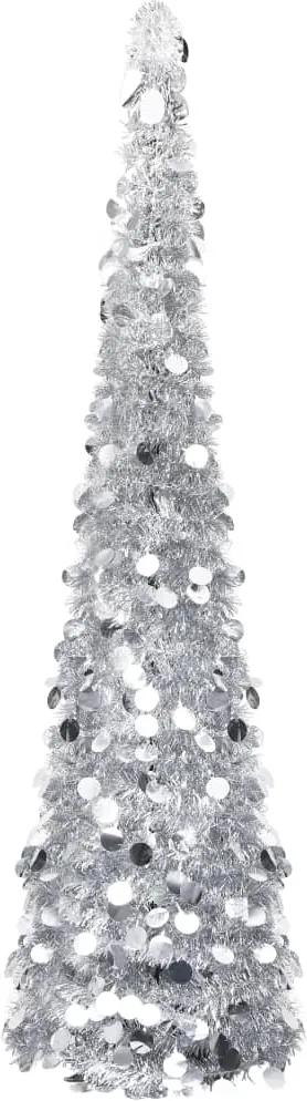 Árvore de Natal pop-up artificial 150 cm PET prateado