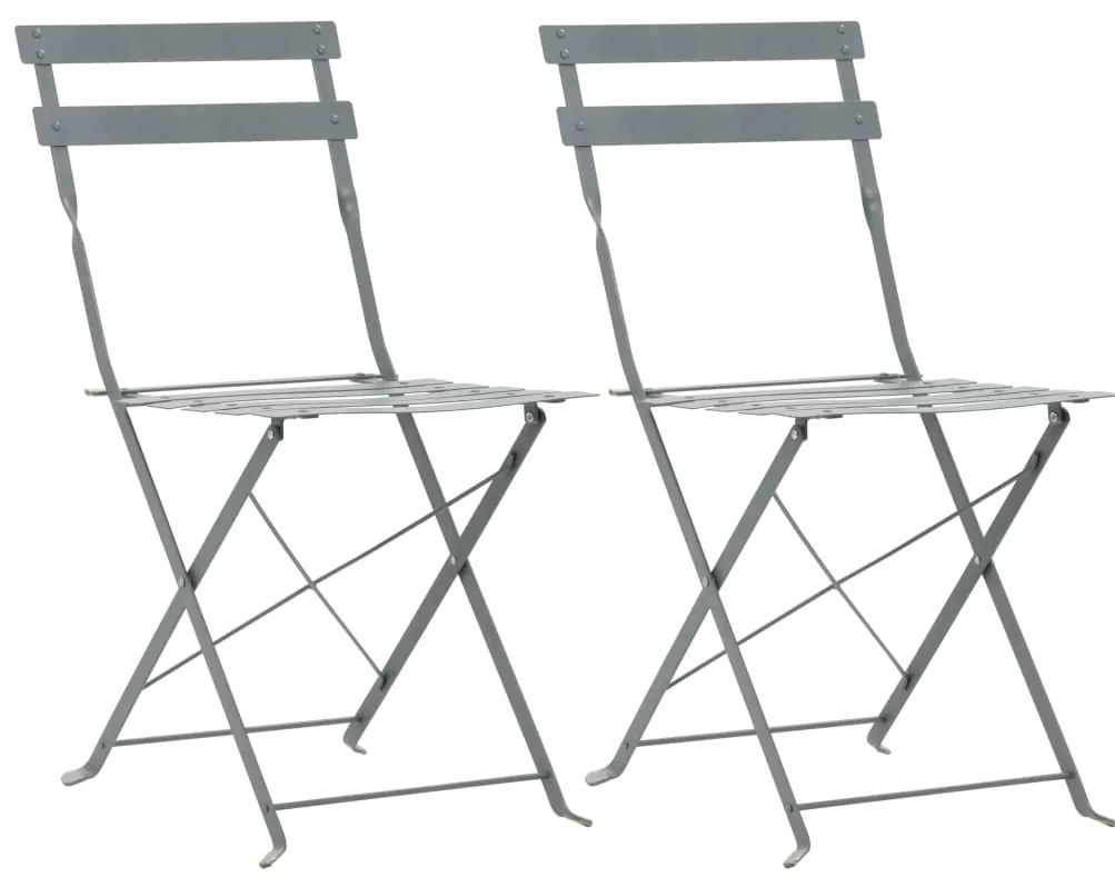 3 pcs conjunto bistrô aço cinzento