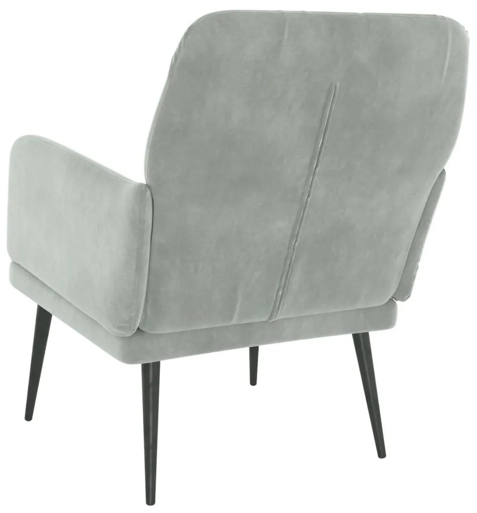 Cadeira c/ apoio de braços 62x79x79 veludo cinzento-claro