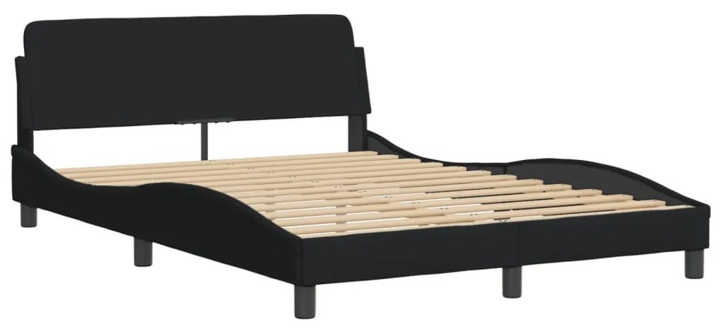 Cama com colchão 140x190 cm tecido preto