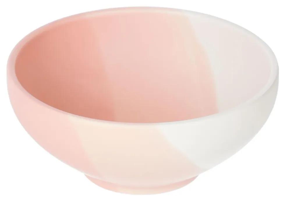 Kave Home - Taça pequena Sayuri de porcelana rosa e branco