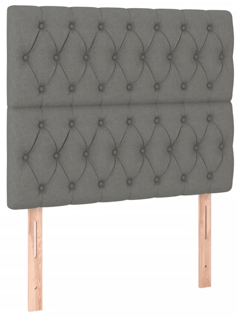 Estrutura de cama sem colchão 90x190 cm tecido cinzento-escuro