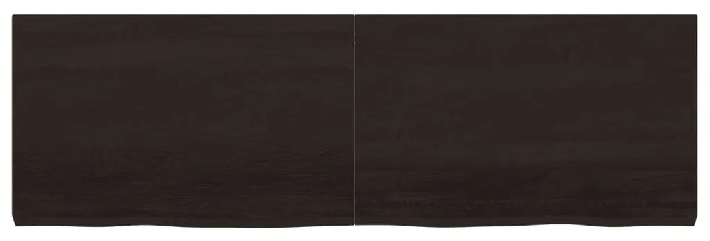 Tampo de mesa 160x50x(2-6) cm carvalho tratado castanho-escuro