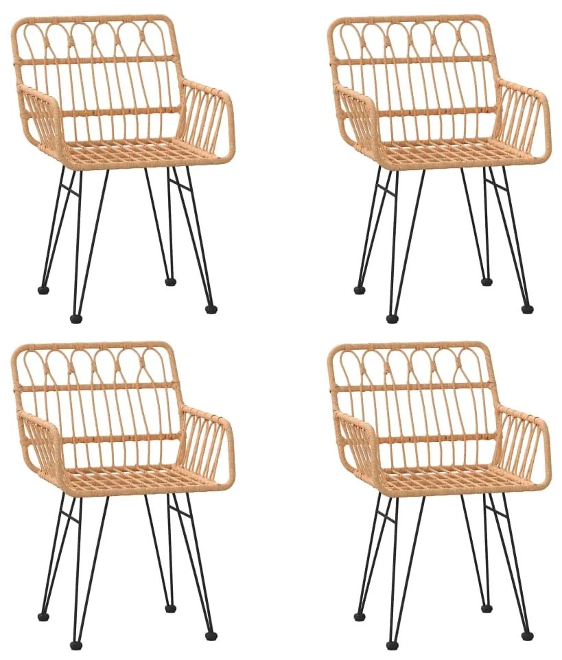 5 pcs conjunto de jantar p/ jardim vime PE