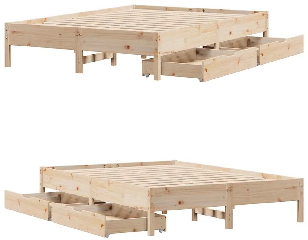 Cama sem colchão 135x190 cm madeira de pinho maciça