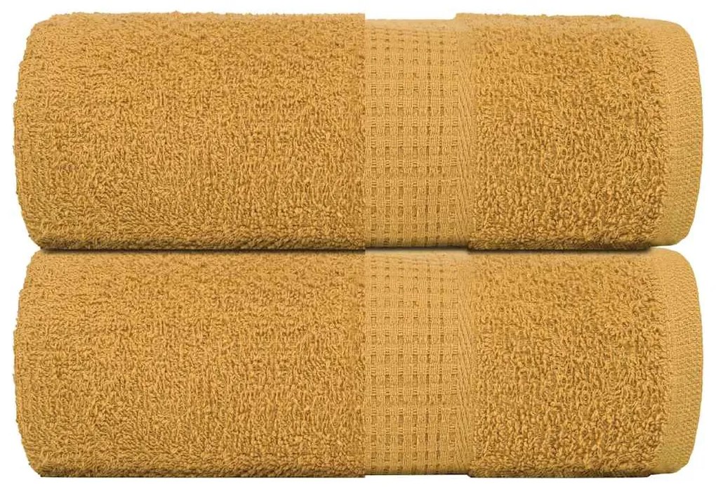 vidaXL Toalhas de bidé 2 pcs 30x50 cm 360 gsm 100% algodão ouro