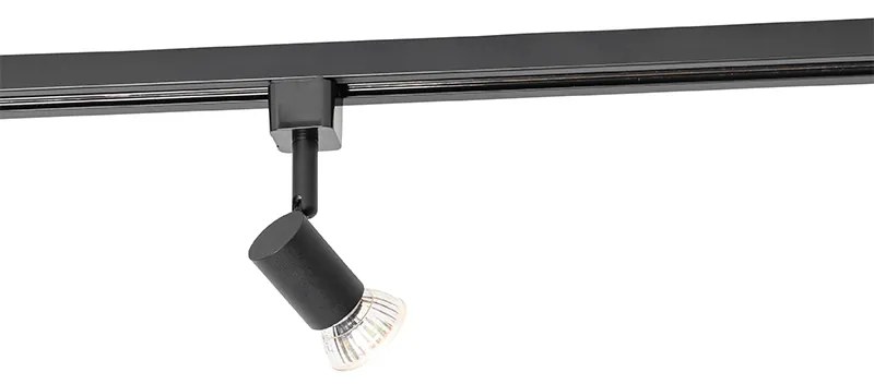 Foco de calha moderno preto monofásico - Jeany