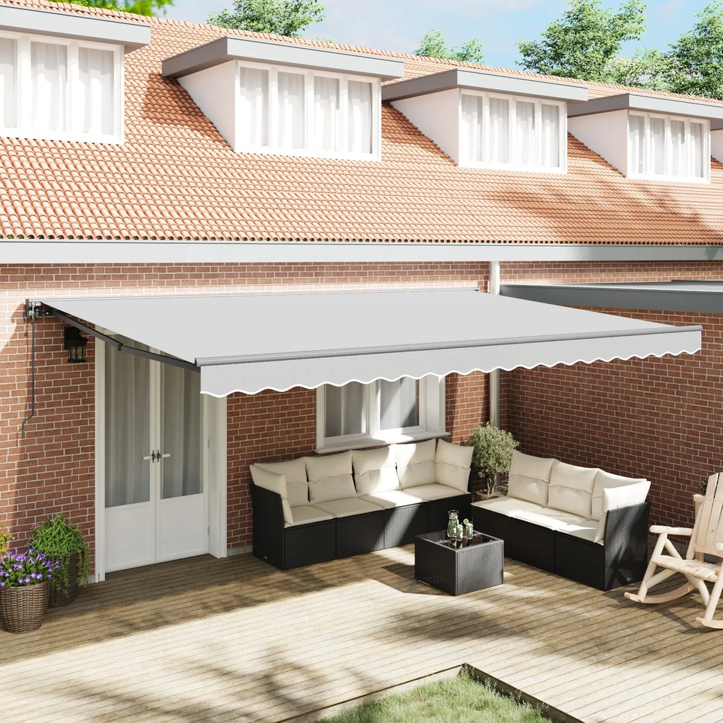 vidaXL Toldo Elétrico Semi-Cassete Retrátil de Metal