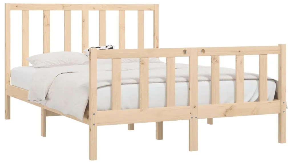 Estrutura de cama 140x190 cm madeira maciça