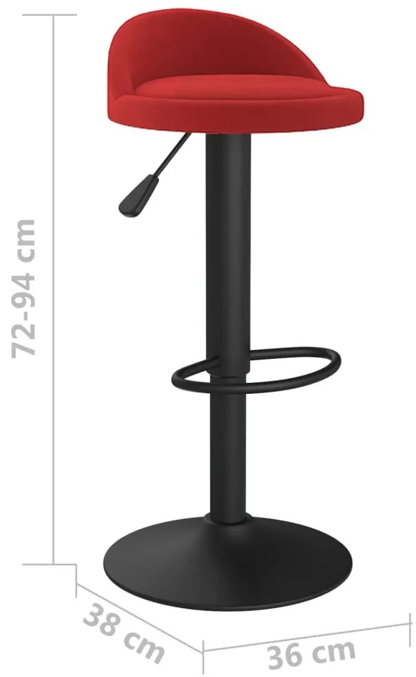 Bancos de bar 2 pcs veludo vermelho tinto
