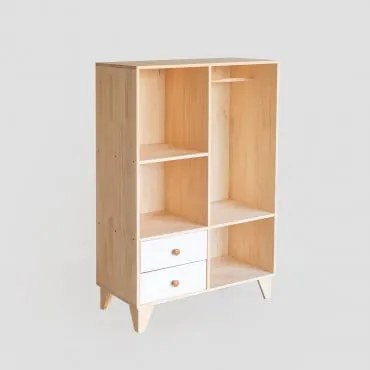 Armário Em Madeira Boxy Kids Castanho Madeira - Sklum