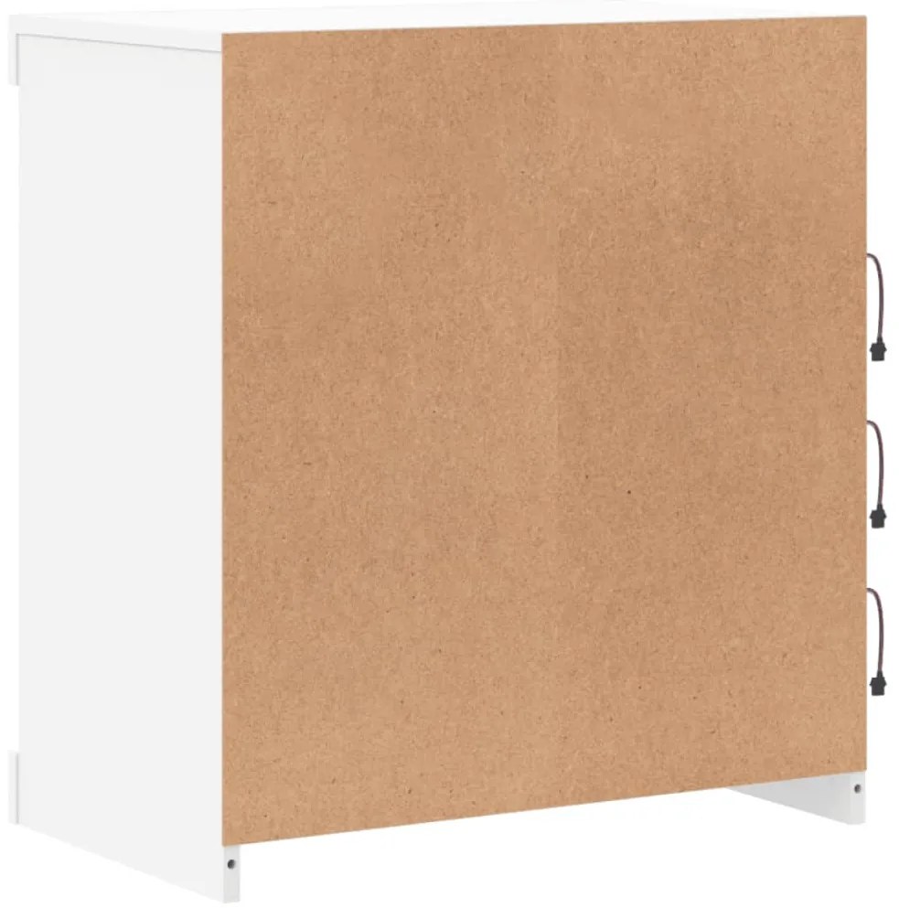 Aparador com luzes LED 60,5x37x67 cm branco