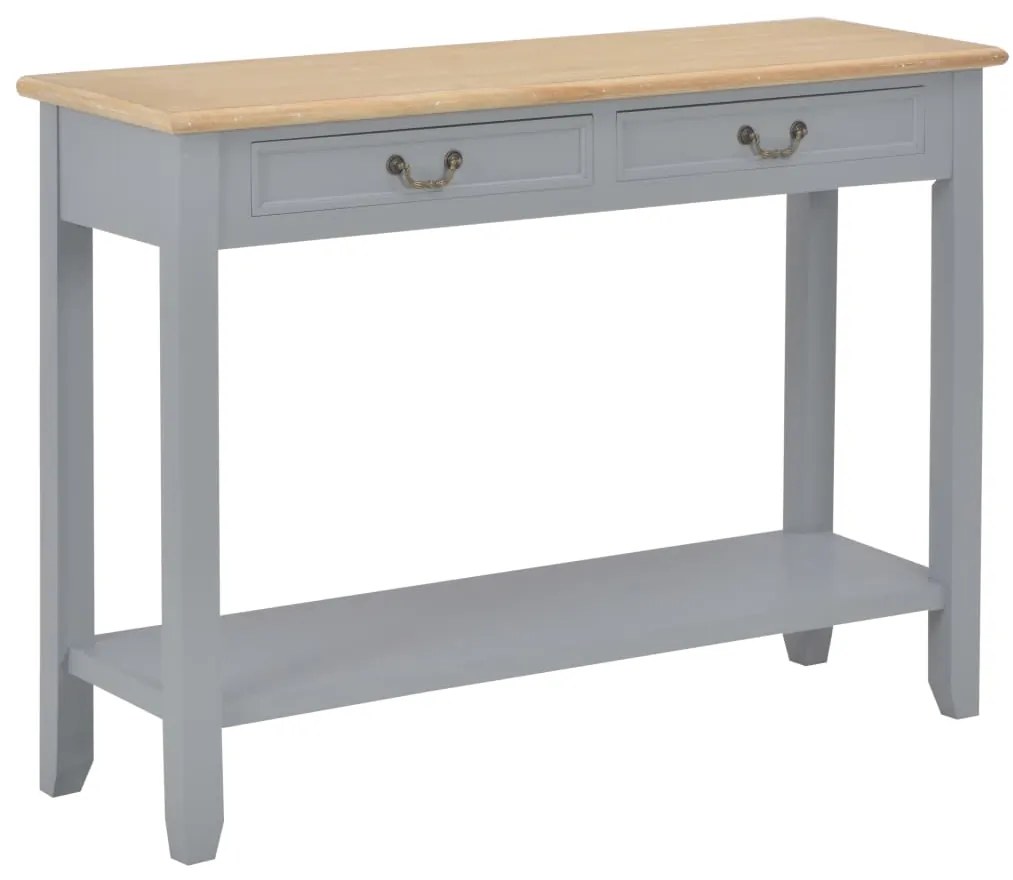 Mesa consola 110x35x80 cm madeira cinzento