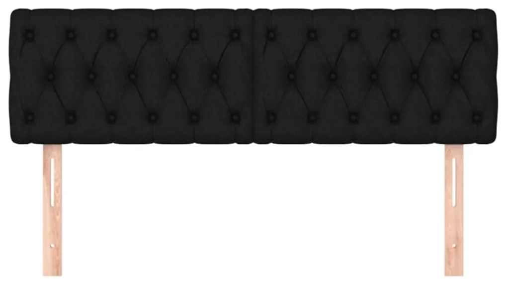 Cabeceira de cama 2 pcs tecido 72x7x78/88 cm preto