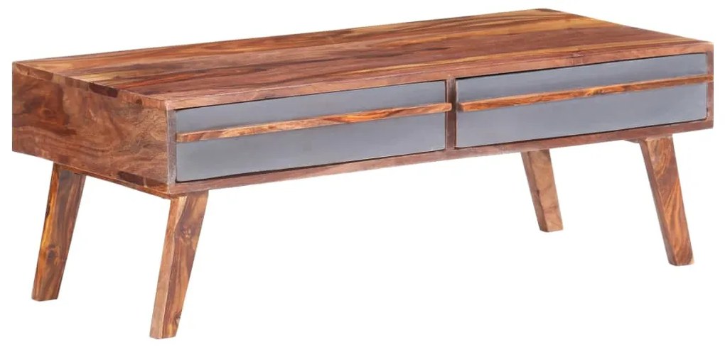 Mesa de centro 110x50x40 cm madeira maciça cinzento