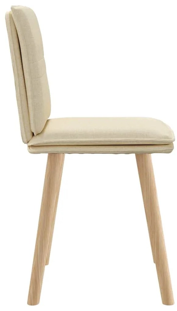 Cadeiras de jantar 2 pcs tecido cor creme