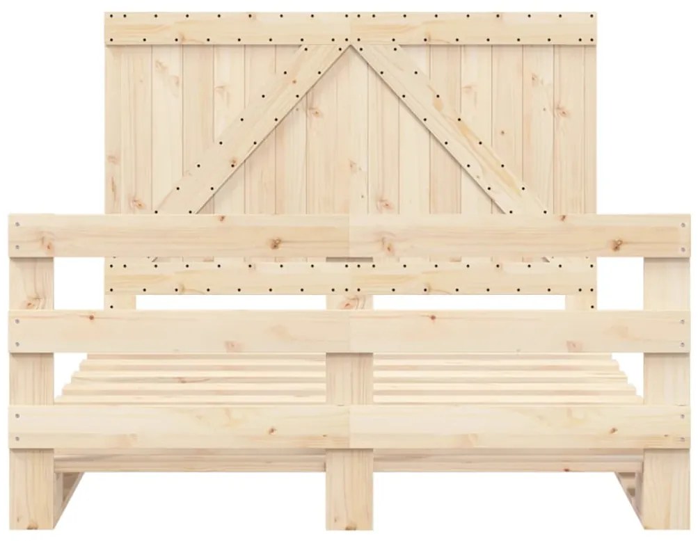 Estrutura de cama com cabeceira 160x200 cm pinho maciço