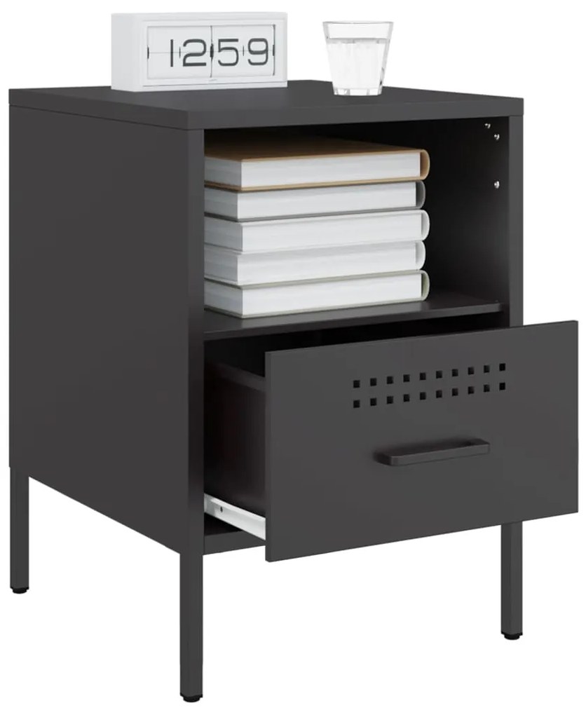Mesa de cabeceira 36x39x50,5 cm aço preto
