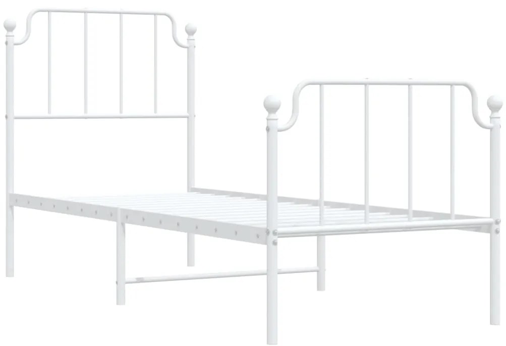 Estrutura de cama com cabeceira e pés 80x200 cm metal branco
