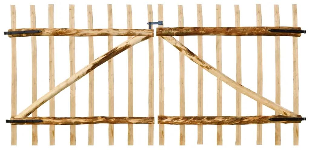 Portão duplo para cerca 300x150 cm madeira de aveleira