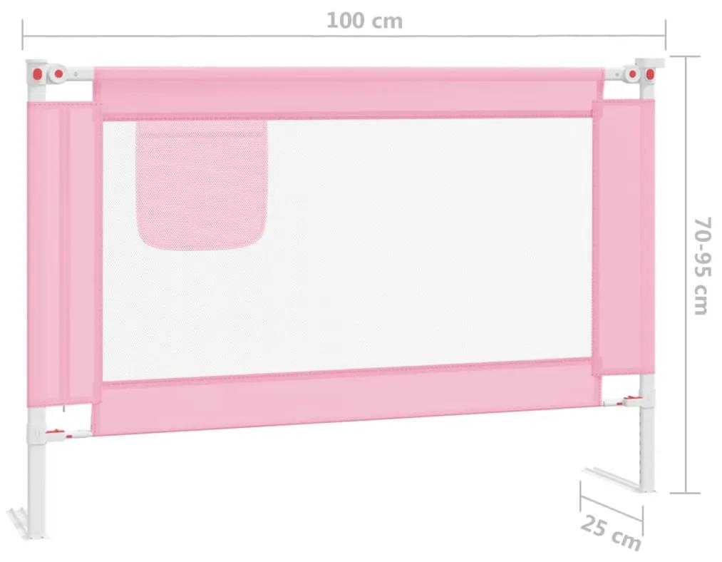 Barra de segurança p/ cama infantil tecido 100x25 cm rosa
