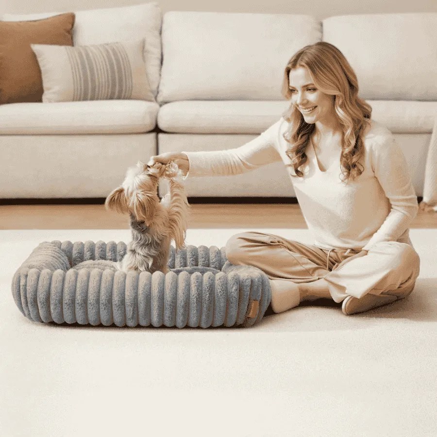 Cama ortopédica para cães de tamanho médio 71 x 55 x 18 cm cinzento