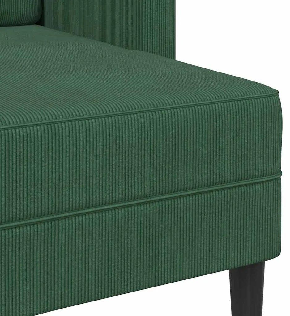 Sofá 2 lugares com Chaise em L 125 cm linho verde selva