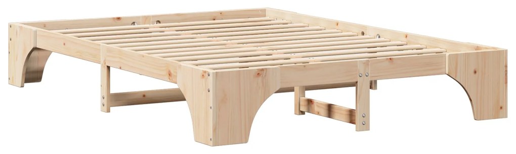 Estrutura de Cama Natural Madeira de Pinho Sólido 140 x 200 cm