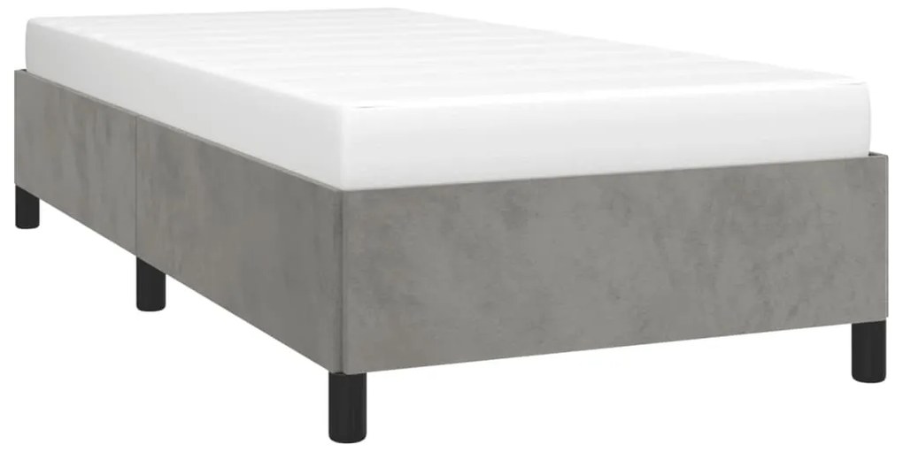 Estrutura de cama sem colchão 90x190 cm veludo cinzento-claro