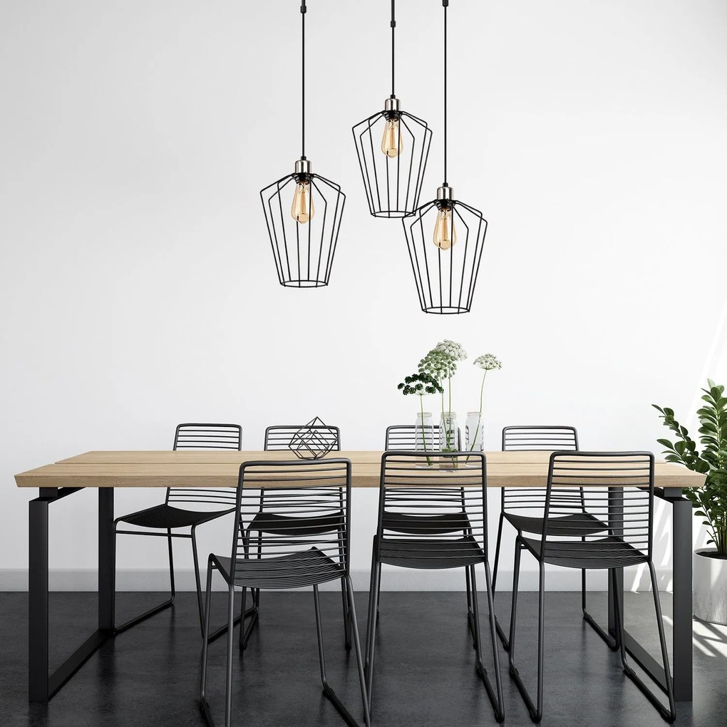 Candeeiro de Teto Fener – Preto Níquel – 68 x 25 cm