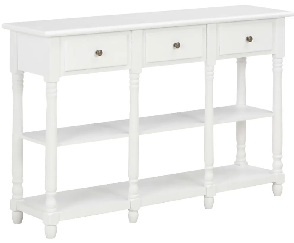 Mesa consola 110x30x76 cm derivados de madeira branco