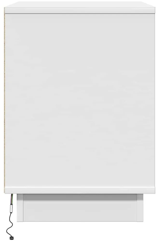 Criado-mudo com LED Branco 50x34,5x50 cm