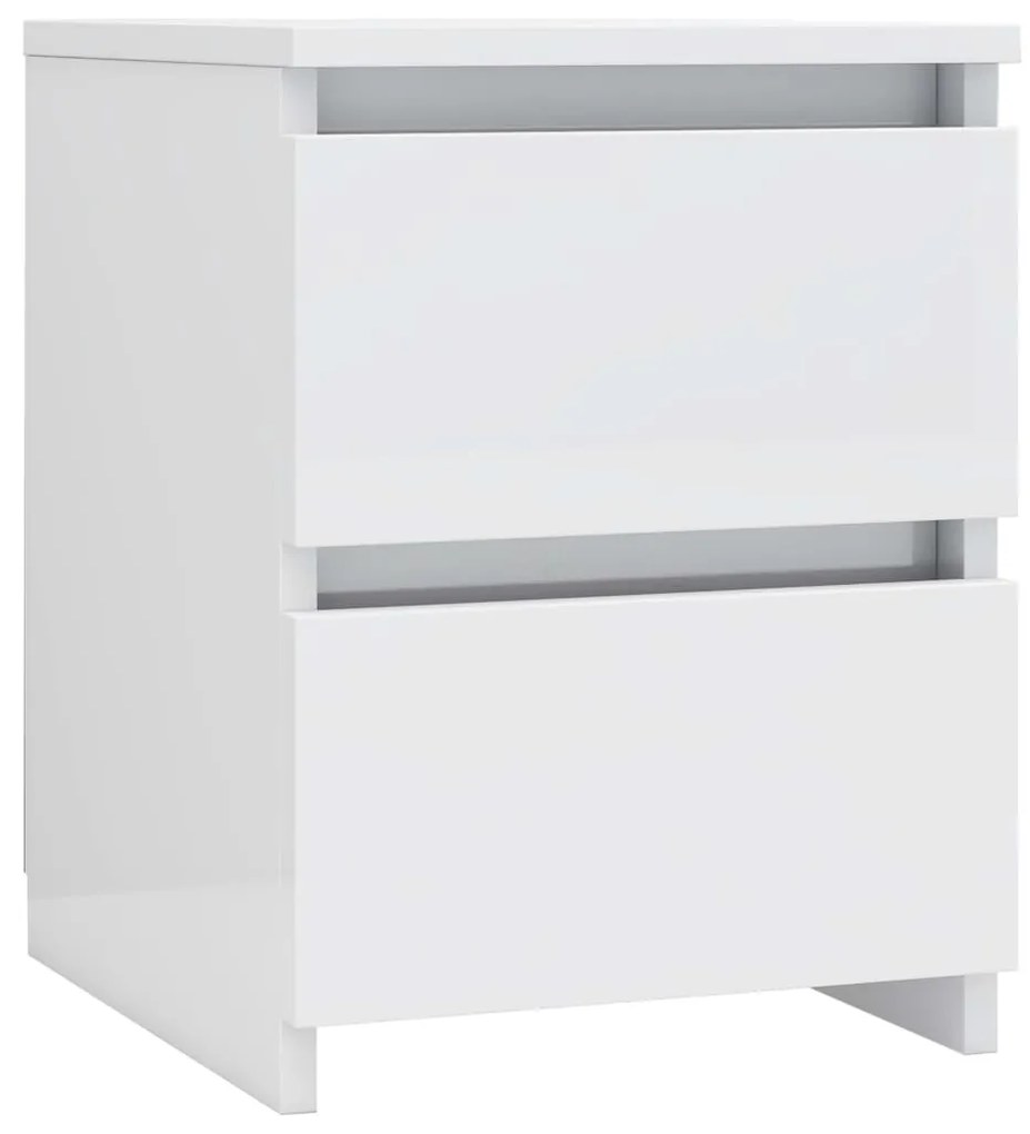 Mesa de cabeceira 30x30x40 cm contraplacado branco brilhante