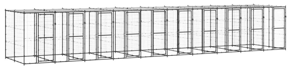vidaXL Canil de exterior com telhado 24,2 m² aço
