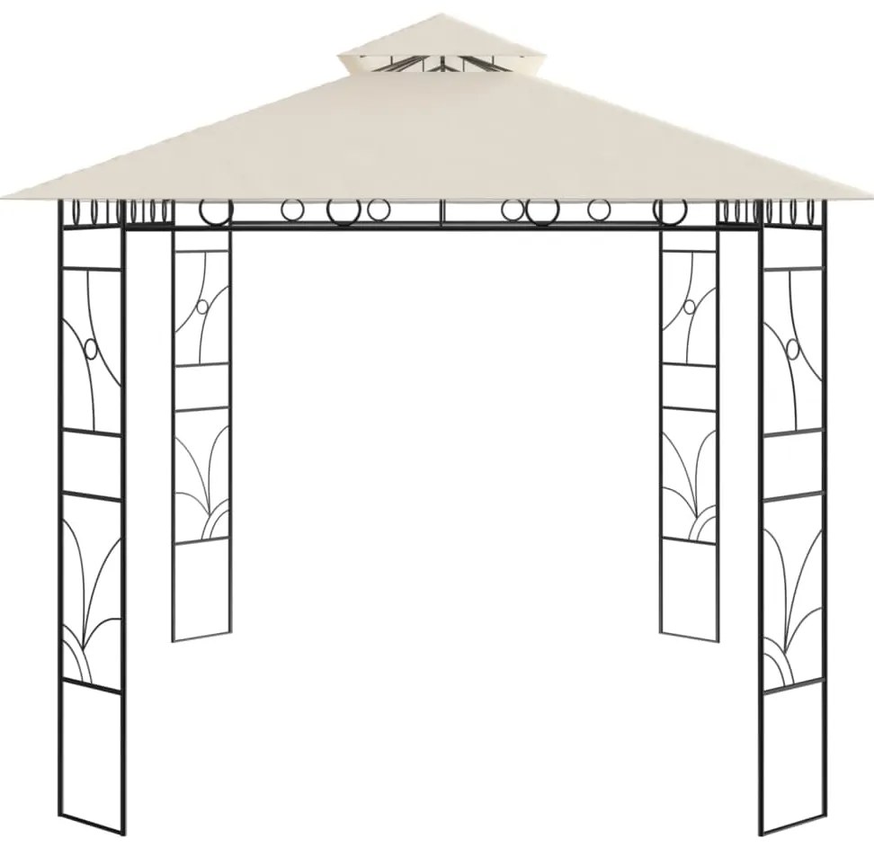 Gazebo 4x3x2,7 m 160 g/m² cor creme