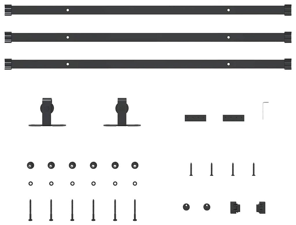 Kit para armário deslizante aço carbono 244 cm