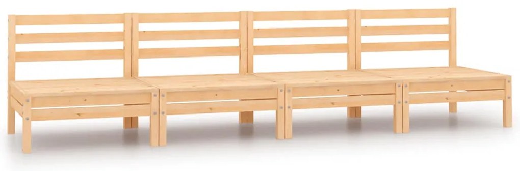 Sofás de centro para jardim 4 pcs madeira de pinho maciça
