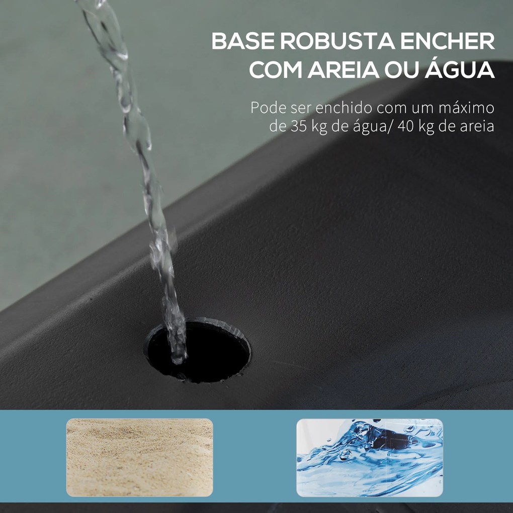 Cesto de Basquetebol para Exterior com Altura Ajustável 258x314 cm com Rodas Base Recaregável Preto e Vermelho