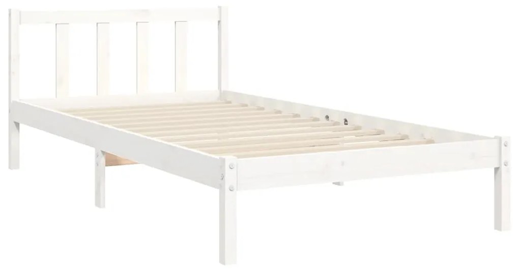 Estrutura de cama com cabeceira 90x200 cm madeira maciça