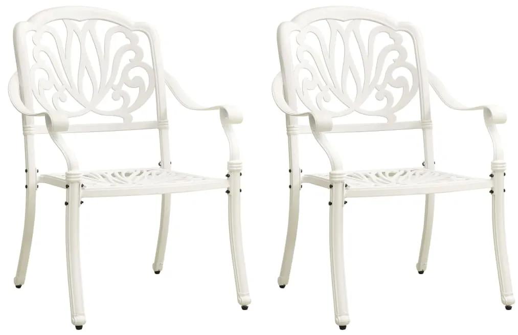 Cadeiras de jardim 2 pcs alumínio fundido branco