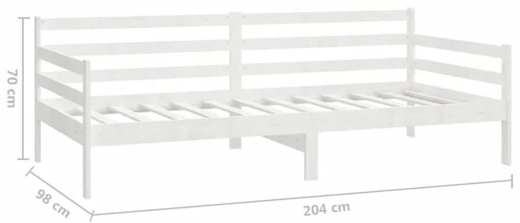 Sofá-cama com colchão 90x200 cm pinho maciço branco