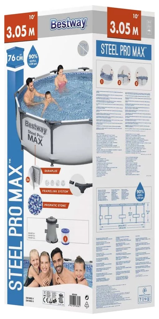 Bestway Conjunto de piscina Steel Pro MAX 305x76 cm