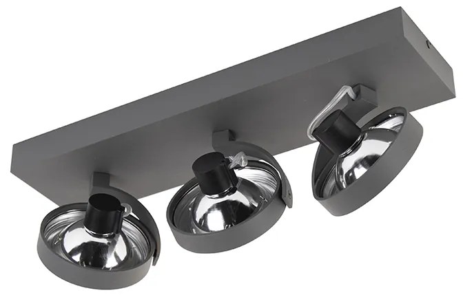 Projetores de design cinzentos ajustáveis 3 luzes - Go Design