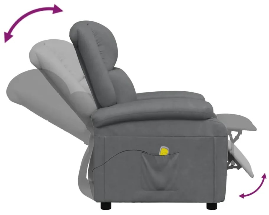 Cadeira de massagens couro artificial cinzento
