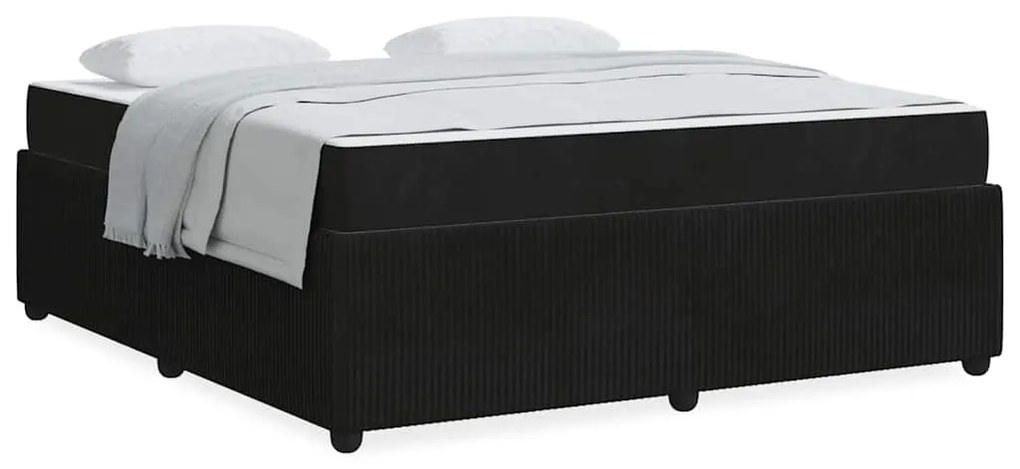 Estrutura de cama com colchão Outros Preto 180 x 200 cm Veludo