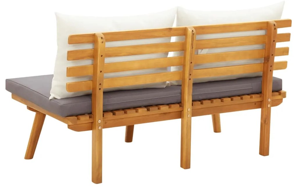 Banco de jardim com almofadões 115 cm madeira acácia maciça