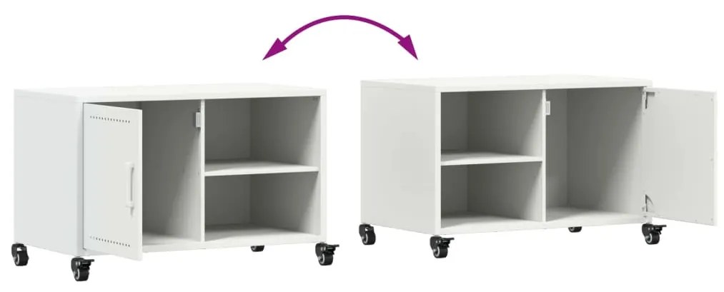 Móvel de TV 68x39x43,5 cm aço branco