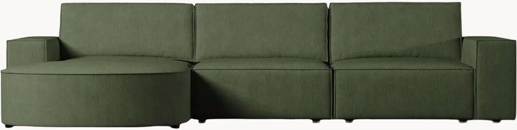 Sofá de canto em bombazina Carlo Rounded (4 lugares)