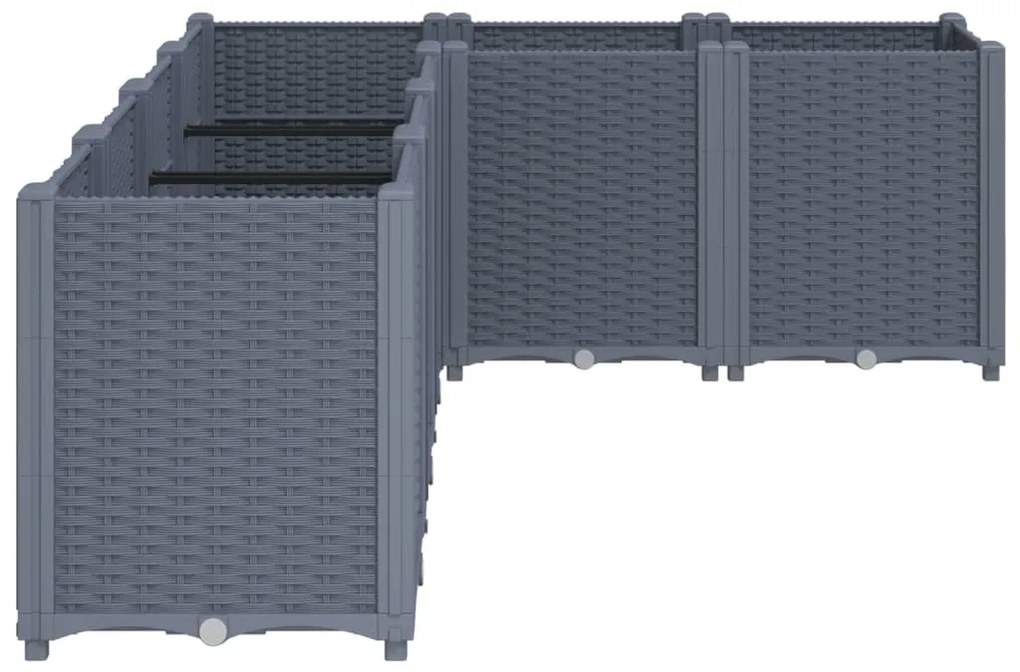 Vaso/floreira 160x120x53 cm PP cinzento