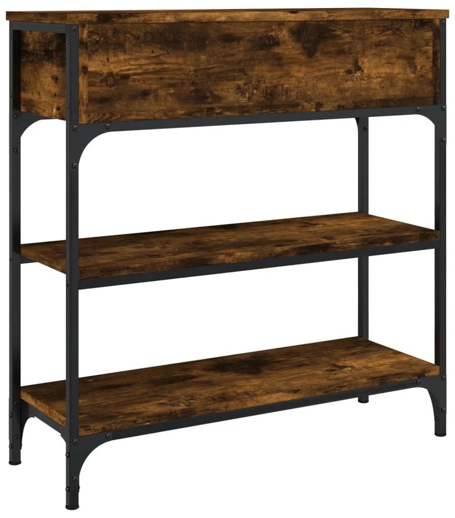 Mesa consola 72,5x25x75 cm derivados de madeira carvalho fumado